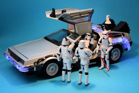 delorean and storm troopers