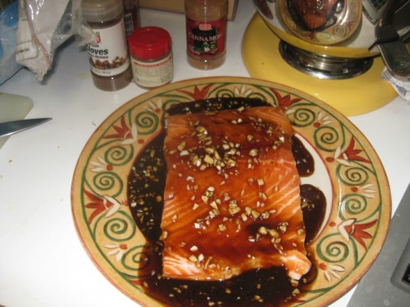 Honey Soy Sauce Salmon Face up