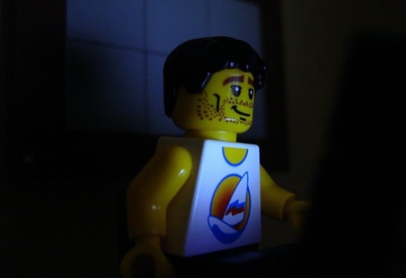 Lego Staying Up Late to Watch TV, wasting time and productivity