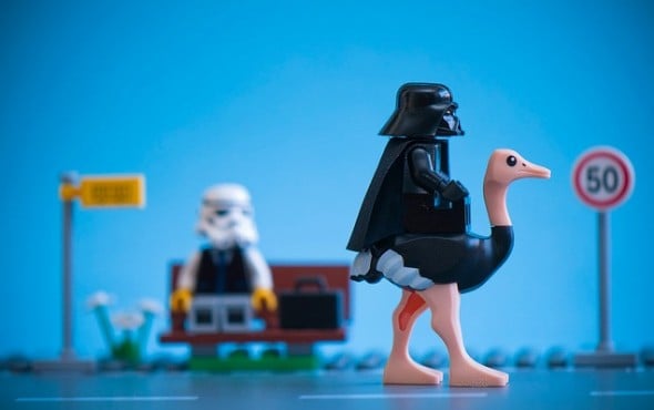 darth vader lego and ostrich
