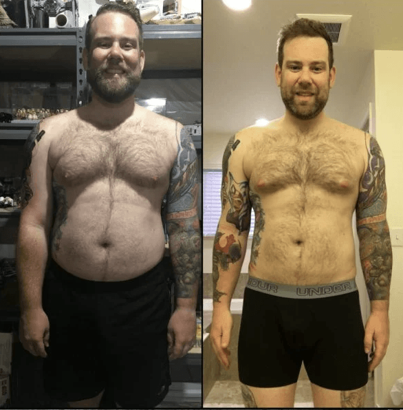 These pictures show Kyle's transformation, which was helped by his bike riding routine.