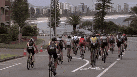 This gif shows a track event, which can be a biking sporting event you can partake in.