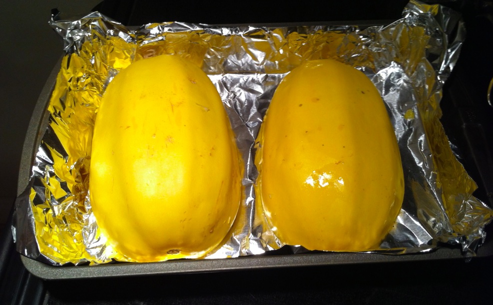 Spaghetti squash down in oven