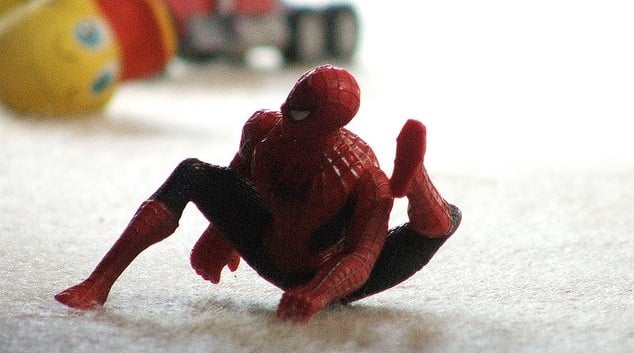 Spider Man Action Figure doing yoga