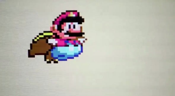Super Mario flying in SMW