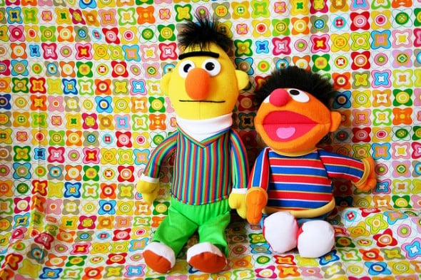Bert and Ernie workout buddies