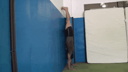 Handstand facing wall
