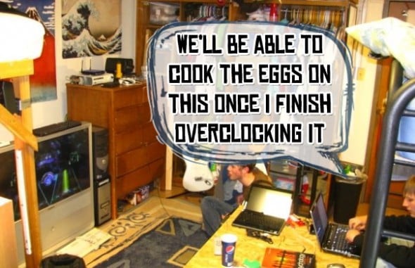 Student jokes about cooking eggs on overclocked PC