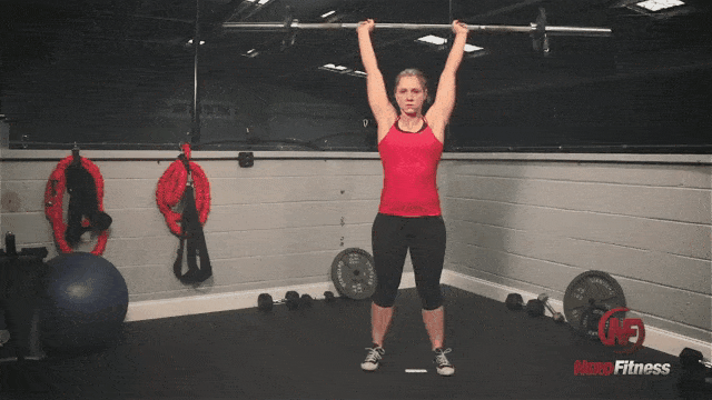 In this press variation, you use your legs to drive and "push" the barbell overhead.