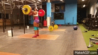 Much like the push jerk, but ending in a lunge position.
