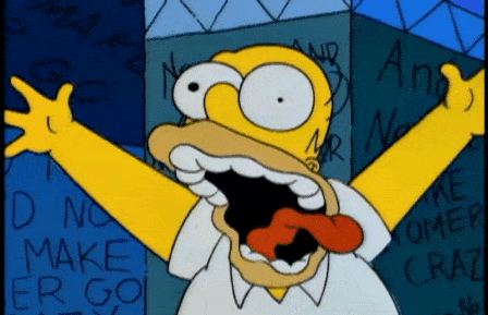 A gif of Homer going crazy