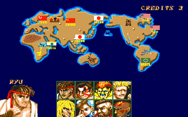 The Street Fighter II menu in gif format