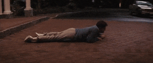 A gif of someone crawling to their crawl, which may seem necessarily if you have bad DOMS.