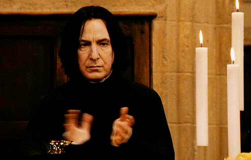 A gif of Snape clapping for bodyweight training