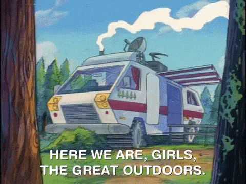 A gif of an RV outside