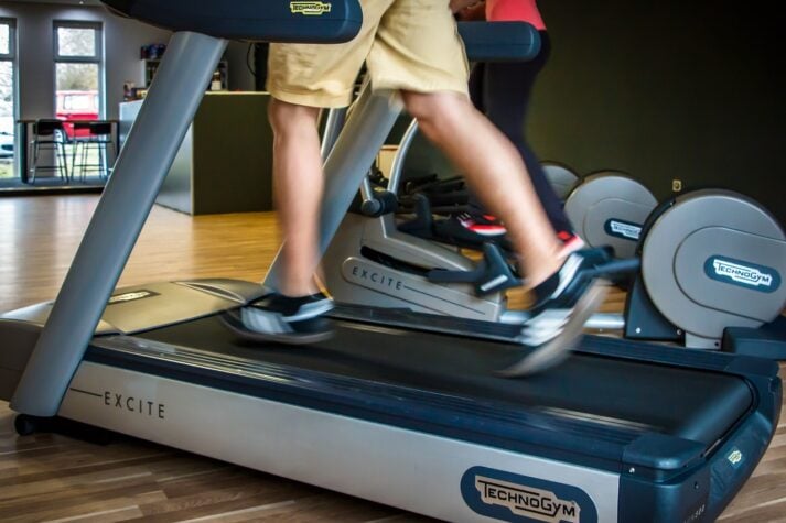 A treadmill like this is a great way to start exercising at the gym.