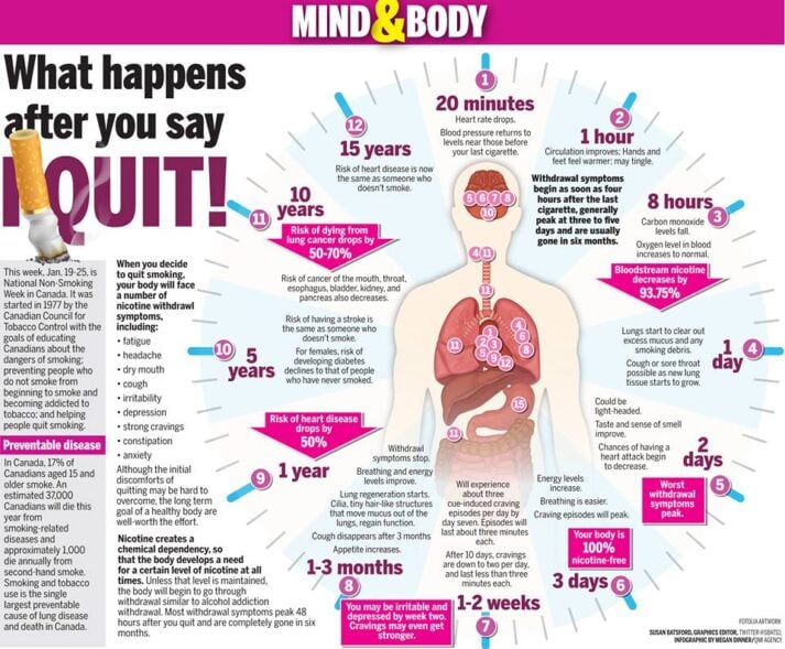 What Happens To Your Body When You Quit Smoking Chart