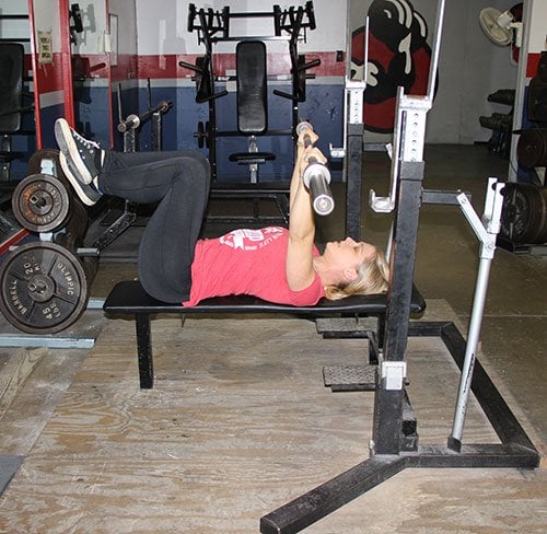 Here is Staci showing you a more advanced way to do the bench press.
