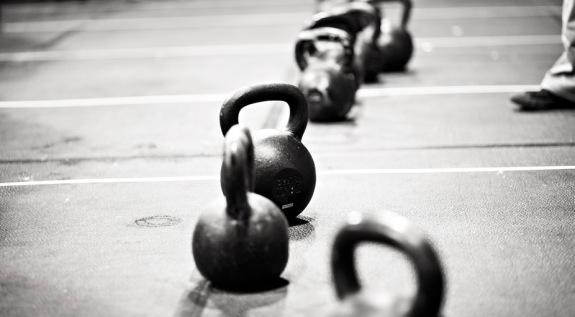 Common equipment at a CrossFit gym.