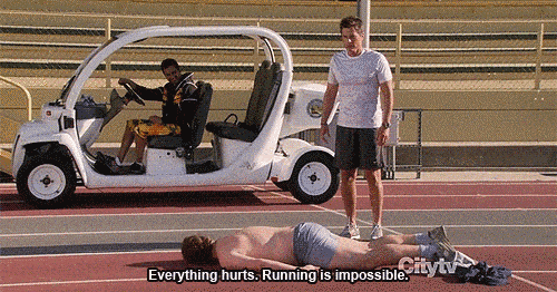 "Everything hurts, running is impossible" from Andy