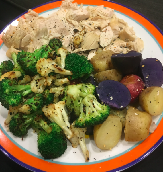 A healthy plate can give you a chance to mix and match veggies with a food you love.