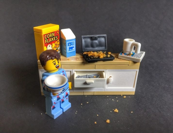 This LEGO does love to fast, but by skipping dinner, never breakfast.