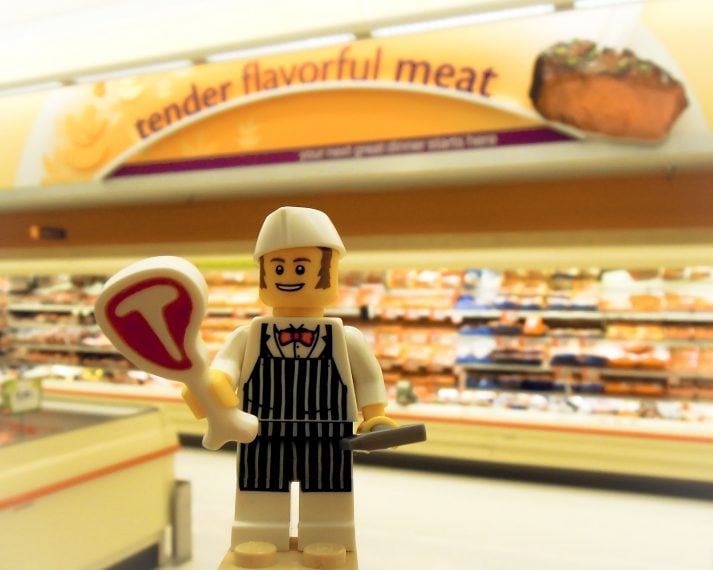 Even this LEGO character knows to eat plenty of protein to gain weight