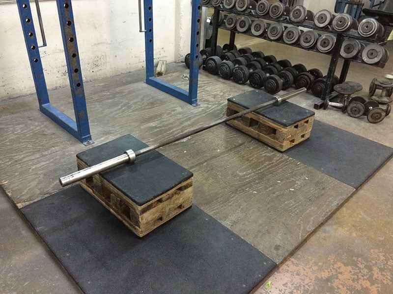 You can use all sorts of things to raise a deadlift bar up, like these boxes.
