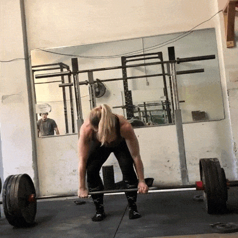 Staci showing you how to deadlift 455 pouds.