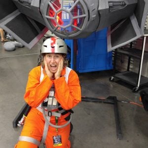 Christy is one of our unconfined coaches and loves everything Star Wars, as shown here. 