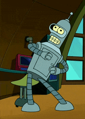 Make sure you progress with your front squats so you can celebrate like Bender!