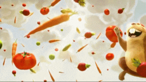 A gopher with veggies gif