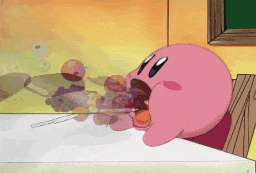 Kirby knows how to eat A LOT during his OMAD eating window. 
