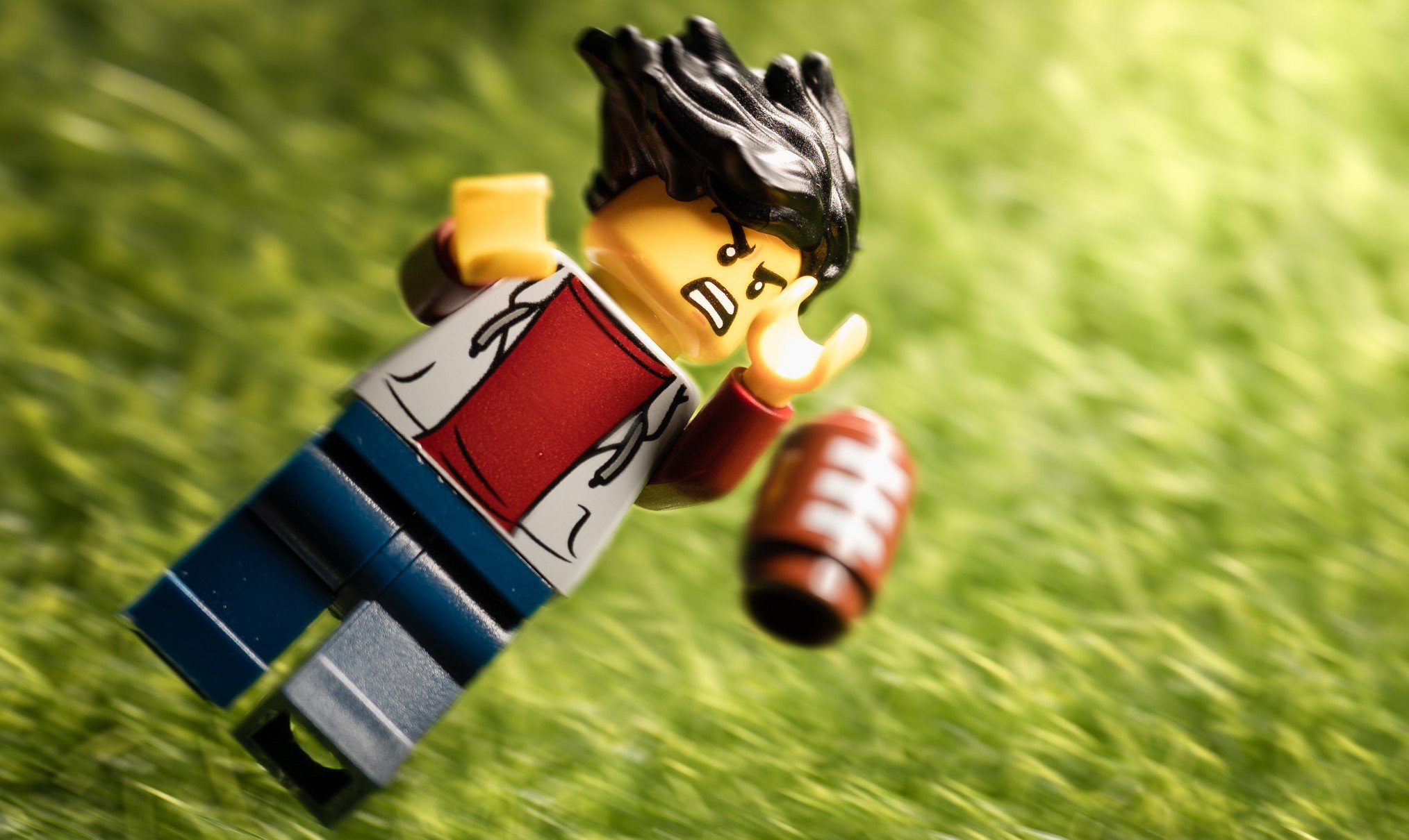 For exercises, the important thing is you enjoy it. Like this LEGO enjoys football.