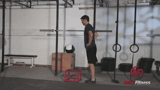 This exercise really is as simple as stepping up and down a box or small secure stool.