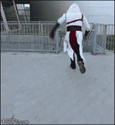 With the Assassin's Creedoutfit, this gif is perfect for our site.