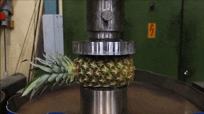 I'm pretty sure this is not how you juice a pineapple.