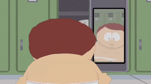 Cartman flexing in mirror