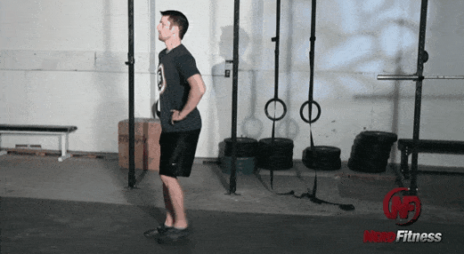 This gif shows Steve doing a reverse lunge.