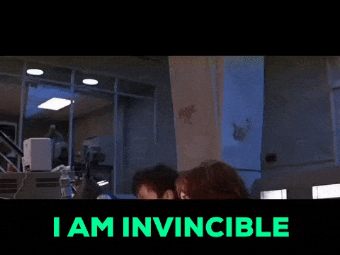 An "Invincible" gif from Goldeneye, because he doesn't get DOMS anymore. 