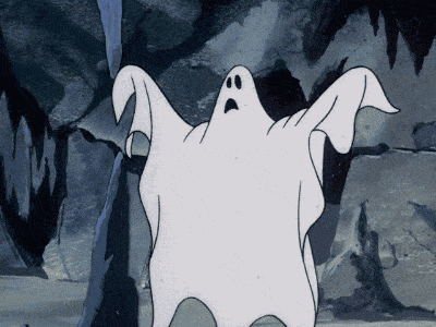 A gif of a "ghost," which can happen sometimes in those with imposter syndrome.