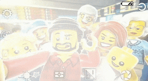 Some LEGOs taking a selfie