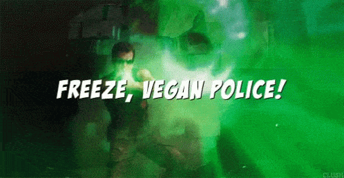 A scene of the Vegan Police from Scott Pilgrim.