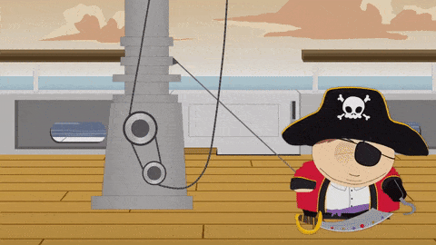 Cartman from South Park as a pirate.