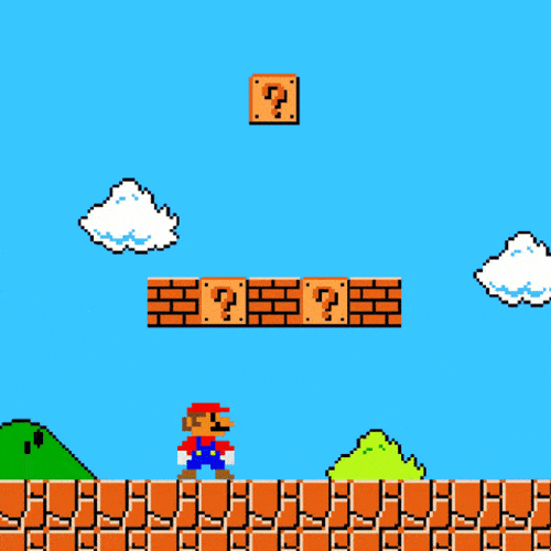 Mario Jumping and grabbing coins.